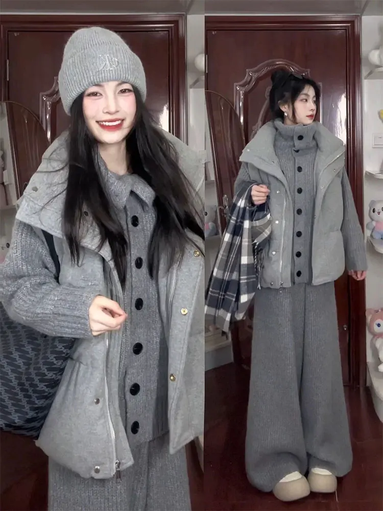 

Корейский женский утепленный пуховый жилет свободного кроя с воротником-стойкой, утягивающий, зимний, модный, маленький размер