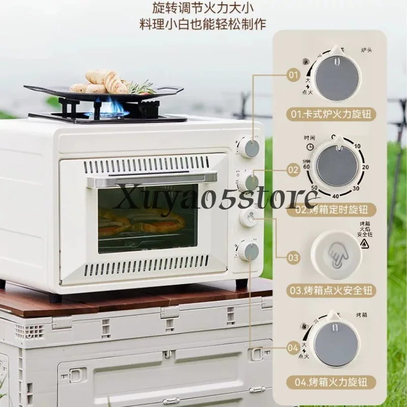 Border Outdoor Portable Gas Oven, Field Camping, Integrated Casserole, 25-30L Oven