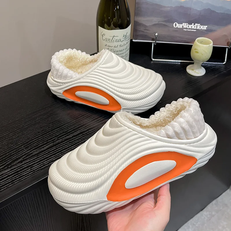 

2025 New Style, Outdoor Wear, Closed Heel, Fleece-Lined and Thickened Cotton Shoes, Dual-Wear Cotton Slippers