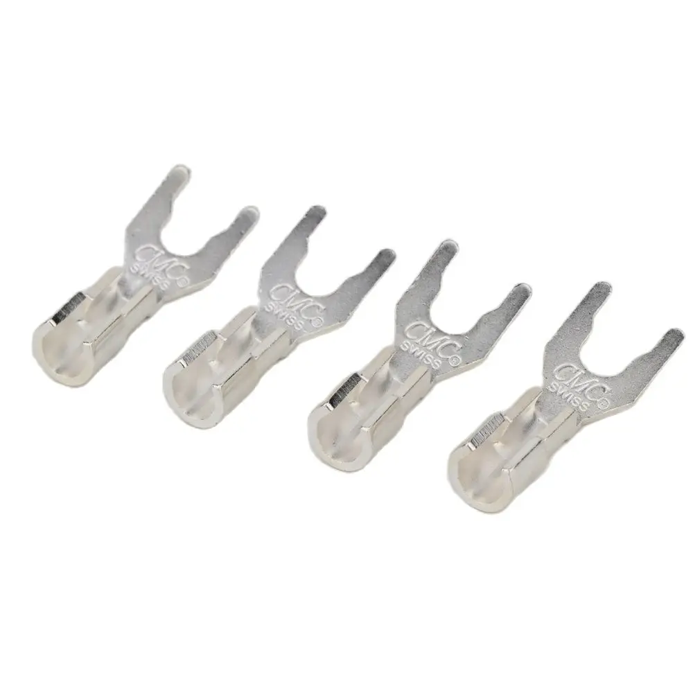 8 stück Hohe Qualität CMC Stil Y spaten Silber Überzogene Y Spaten Stecker Hifi Audio Lautsprecher Kabel Stecker Stecker