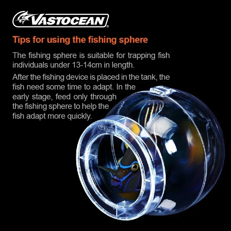 VASTOCEAN Magnetischer Fischfangball Hochtransparente Kunststoff-Aquariumfalle für Meerwassertanks – Detail 5