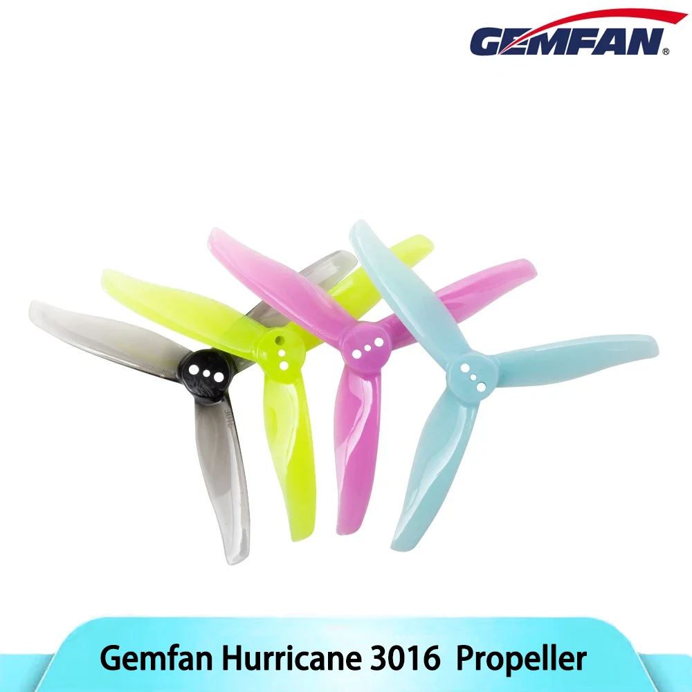 12Pairs 24pcs Gemfan Hurricane 3016 3inch Toothpick 3X1.6X3 3-Blade PC Propeller 1.5mm 2mm Hole For RC FPV Racing Drone