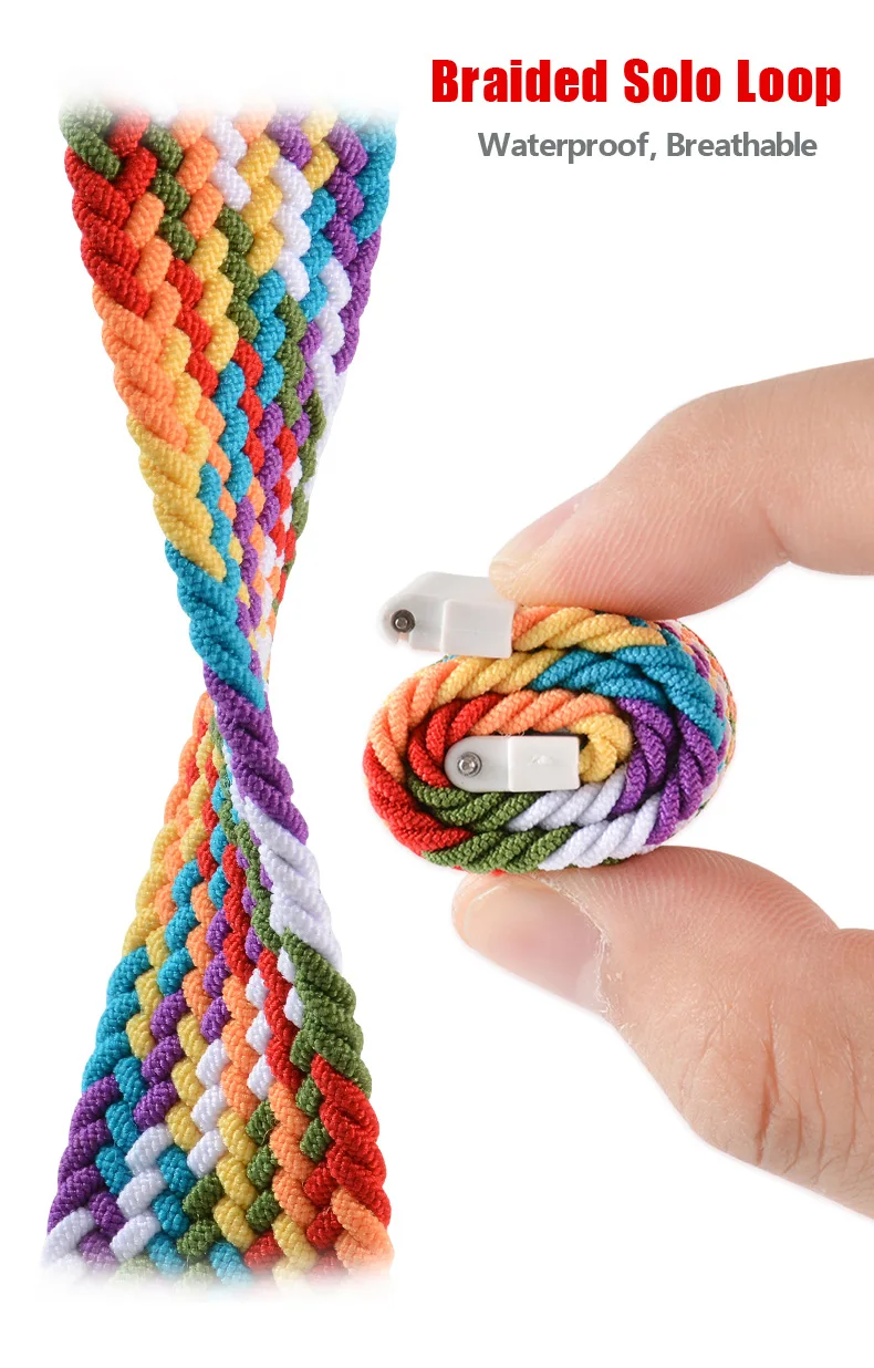 20 22 مللي متر حلقة منفردة مضفرة لساعة سامسونج جالاكسي 7-4 حزام كوريا لساعة هواوي GT4/Amazfit GTR4/Garmin forerunner 255 الفرقة #3