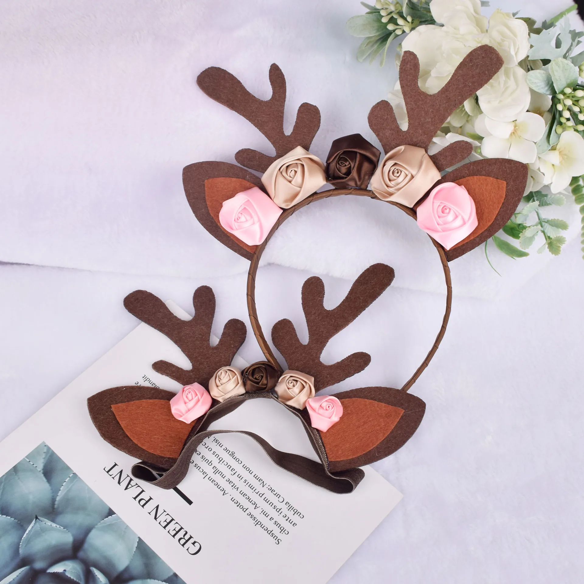 Elk Headband Birthday Party Hair Accessories Kids Elk Christmas Costume Headbands Hard Plastic Headwear