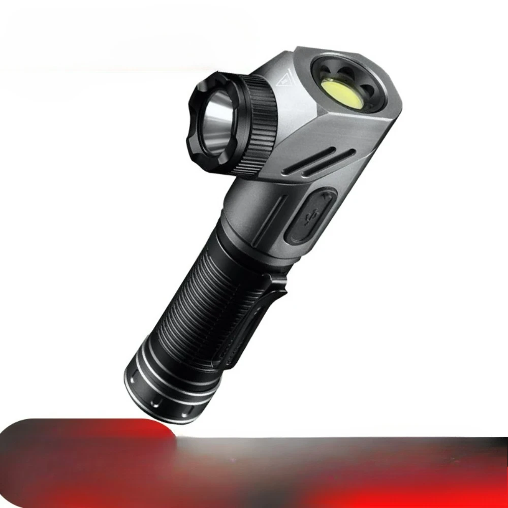 

Rechargeable Super Bright Tactical Right-Angle Flashlight - Compact Portable Long-Range Magnetic Work Light for Outdoor Hiking
