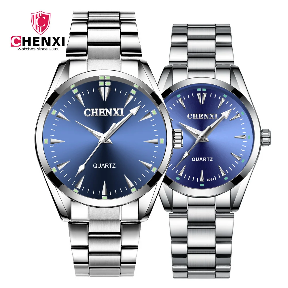 

Chenxi 006A Brand Couple Watch Women's Business Stainless Steel Strap Men's lover's best gift