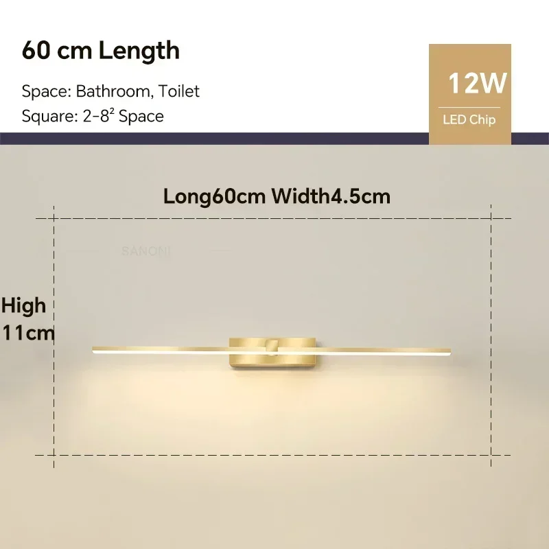 DAMIASMIL LED-Wandleuchte, moderne Vanty-Lampe, Wandleuchte für Badezimmer, Spiegel, Scheinwerfer, Innenbeleuchtung, Fixtur, Glanz, Make-up-Licht 3