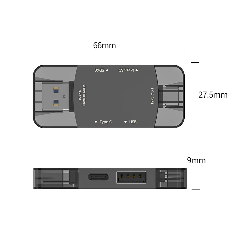 قارئ بطاقات مايكرو Sd من Olaf 6 في 1 OTG من النوع C 3.1 إلى محول Usb 3.0 TF قارئ بطاقات ذاكرة فلاش USB للهاتف والكمبيوتر