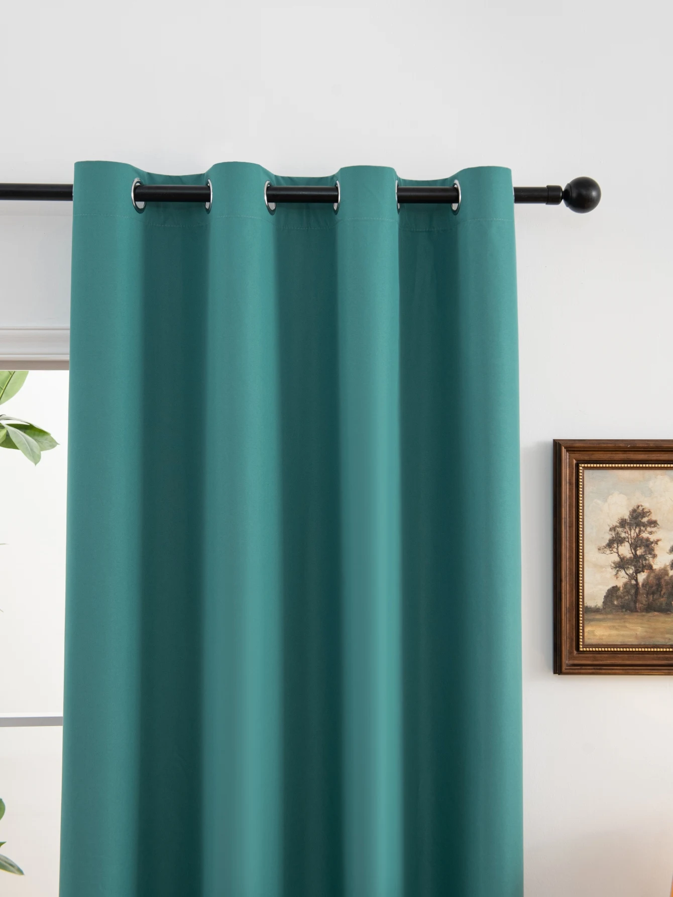 1pc Modern 100% Blackout Curtains with Grommet Top, Soft Fabric and Solid Color Curtain,  Curtains for Living Room, Bedroom