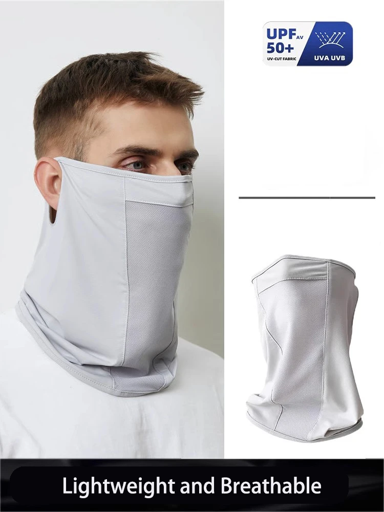 Sunscreen face Mask B112  Full face Men's sunshade ice silk Scarf  Men's Mask Neck cover  Ear hanging cycling face scarf