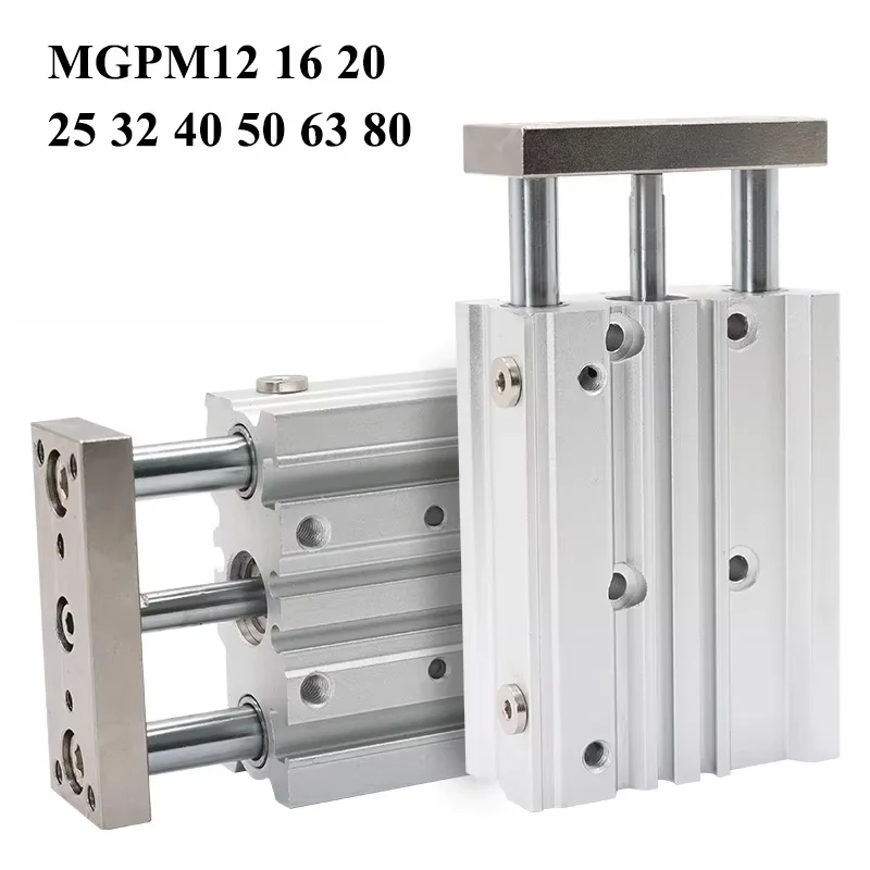 MGPM Type Air Pneumatic Compact Guide Cylinder MGPM12 MGPM16 MGPM20 MGPM25 MGPM32 MGPM40 MGPM50 MGPM63 MGPM80 Stroke 10mm-300mm