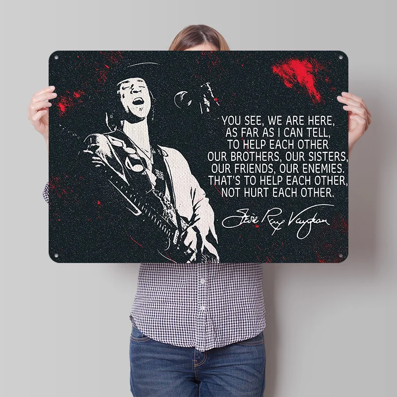 Stevie Ray Vaughan Metal Poster Perfect Gift for Fans Lovers Customized Wall Art Metal Sign for Vintage Retro Decoration Room