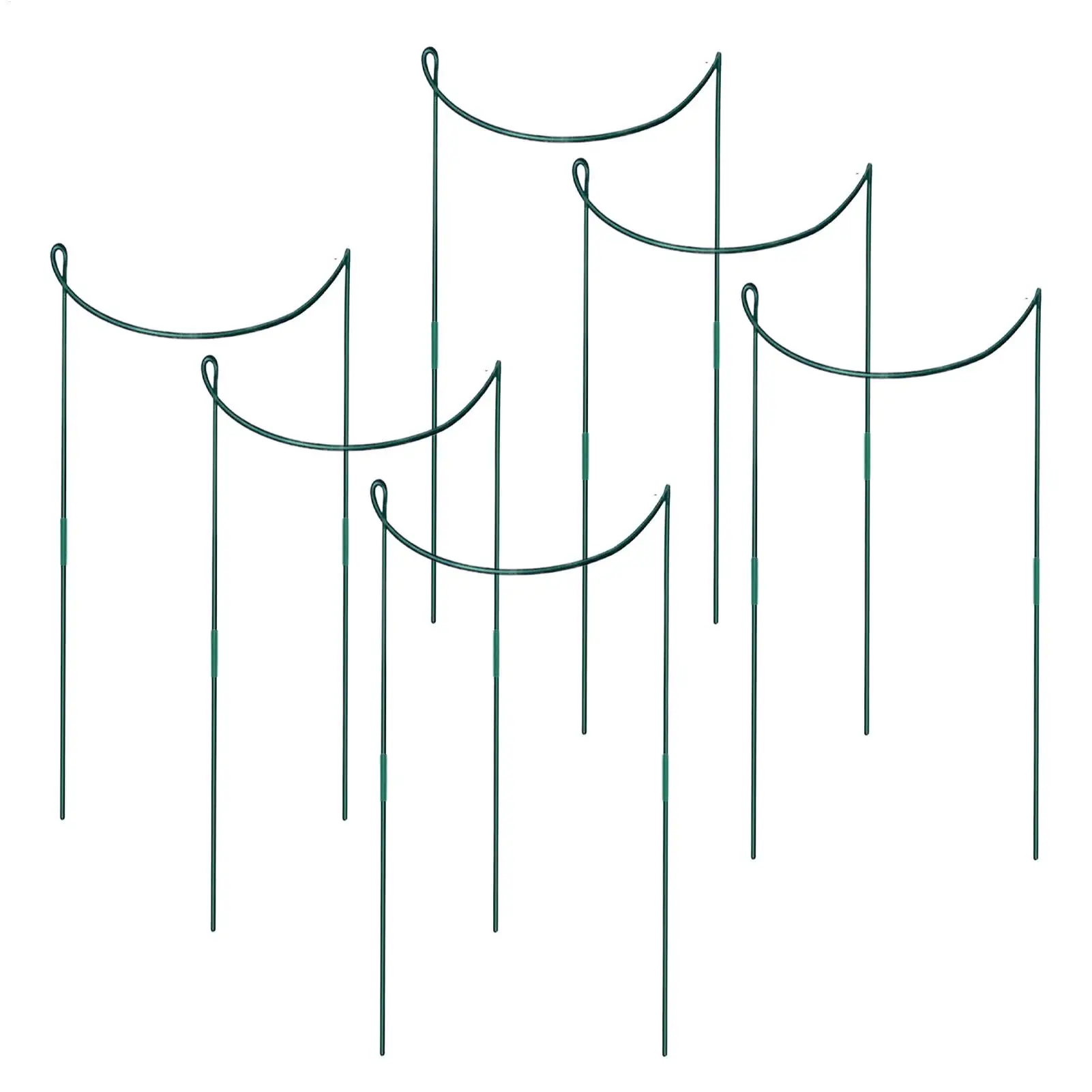 

Plant Support 6 Pieces Half Round Plant Supports Rings Stakes Rustproof Half Round Stem Holder Climbing Gardening Accessories