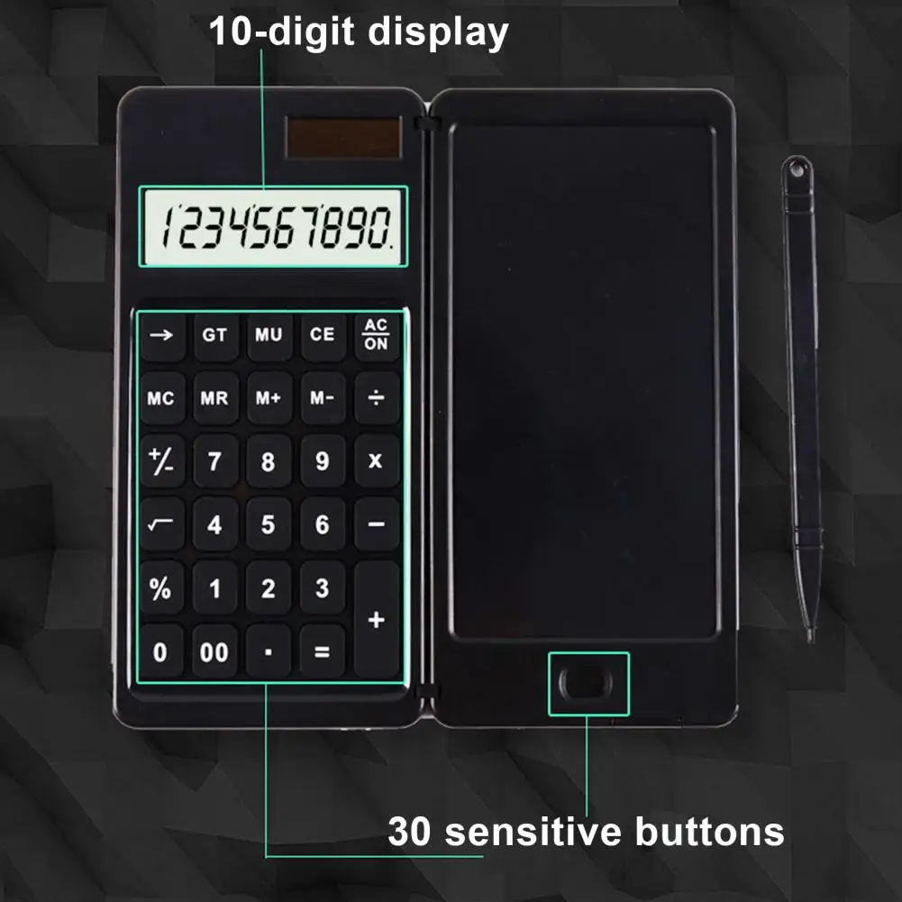 Handwriting Pad com 10 dígitos Display Calculator para crianças, escrevendo Tablet função repetida, PP