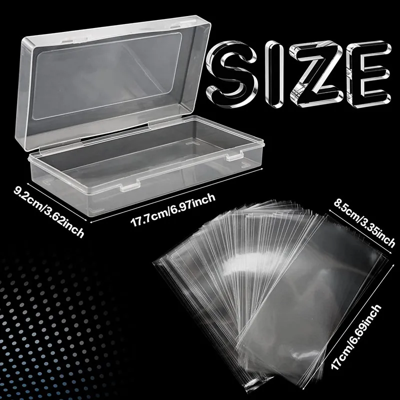 1set Paper Money Album Banknote Case 100pcs PP Storage Bag Collection Box Display Holder Plastic Box with Storage Bags