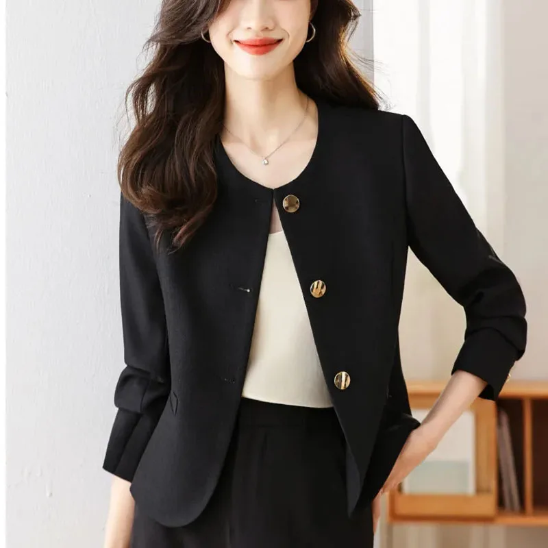 

Весенне-осенняя новая женская куртка, маленькая ароматная ветровка, женская короткая однобортная простая удобная модная куртка-пиджак