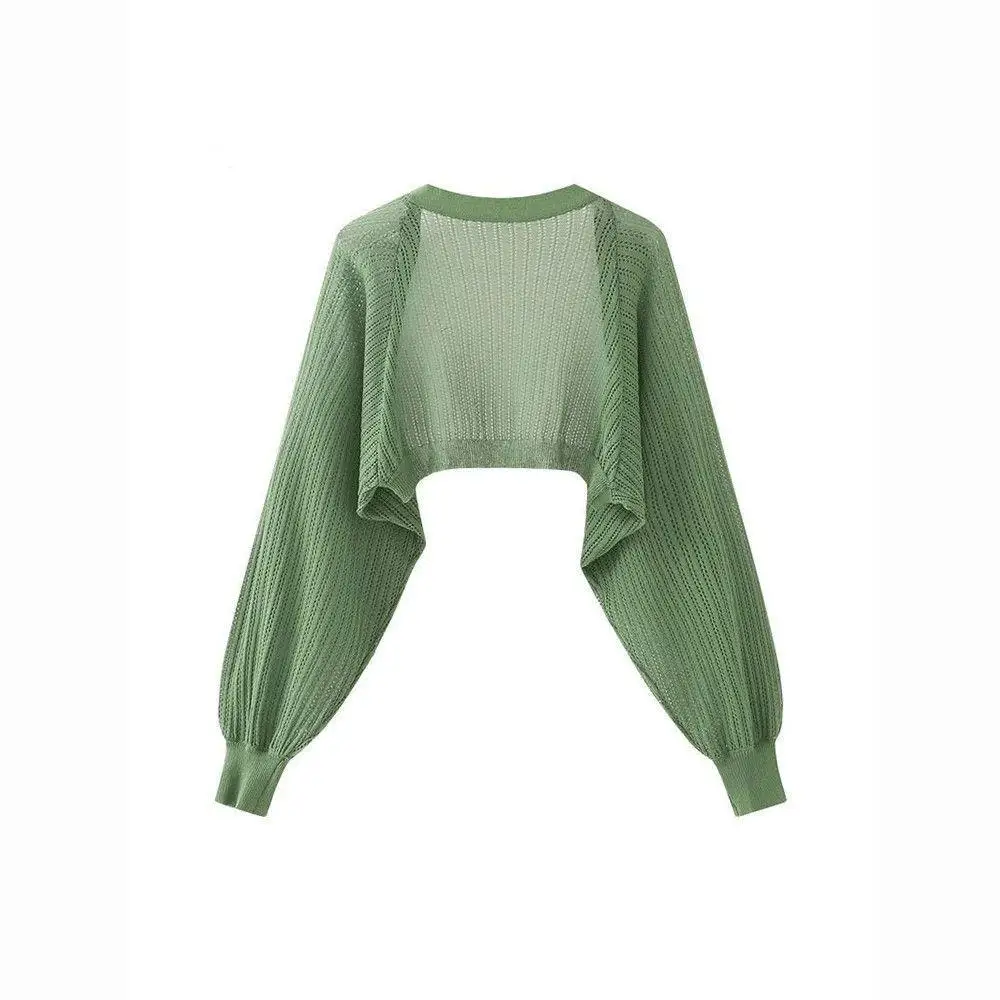 

Летний женский кардиган из модала с принтом, тонкий, ажурный, вязаный, из ледяного шелка, повседневный, солнцезащитный