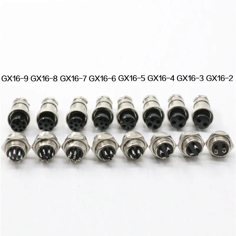 14pcs 7Value 2 3 4 5 6 8 Pin 16mm Thread Male Female Panel Metal Aviation Wire Wire Connector Plug Assortment Kit