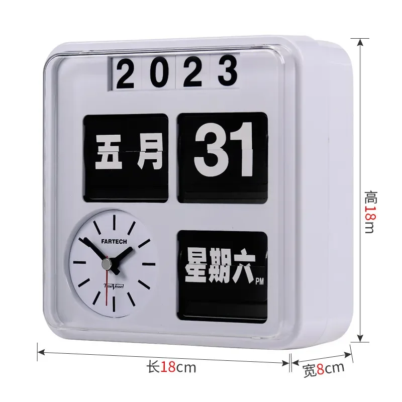 Creative flip calendar desk clock simple desktop ornament home living room desk clock student self-discipline time tube