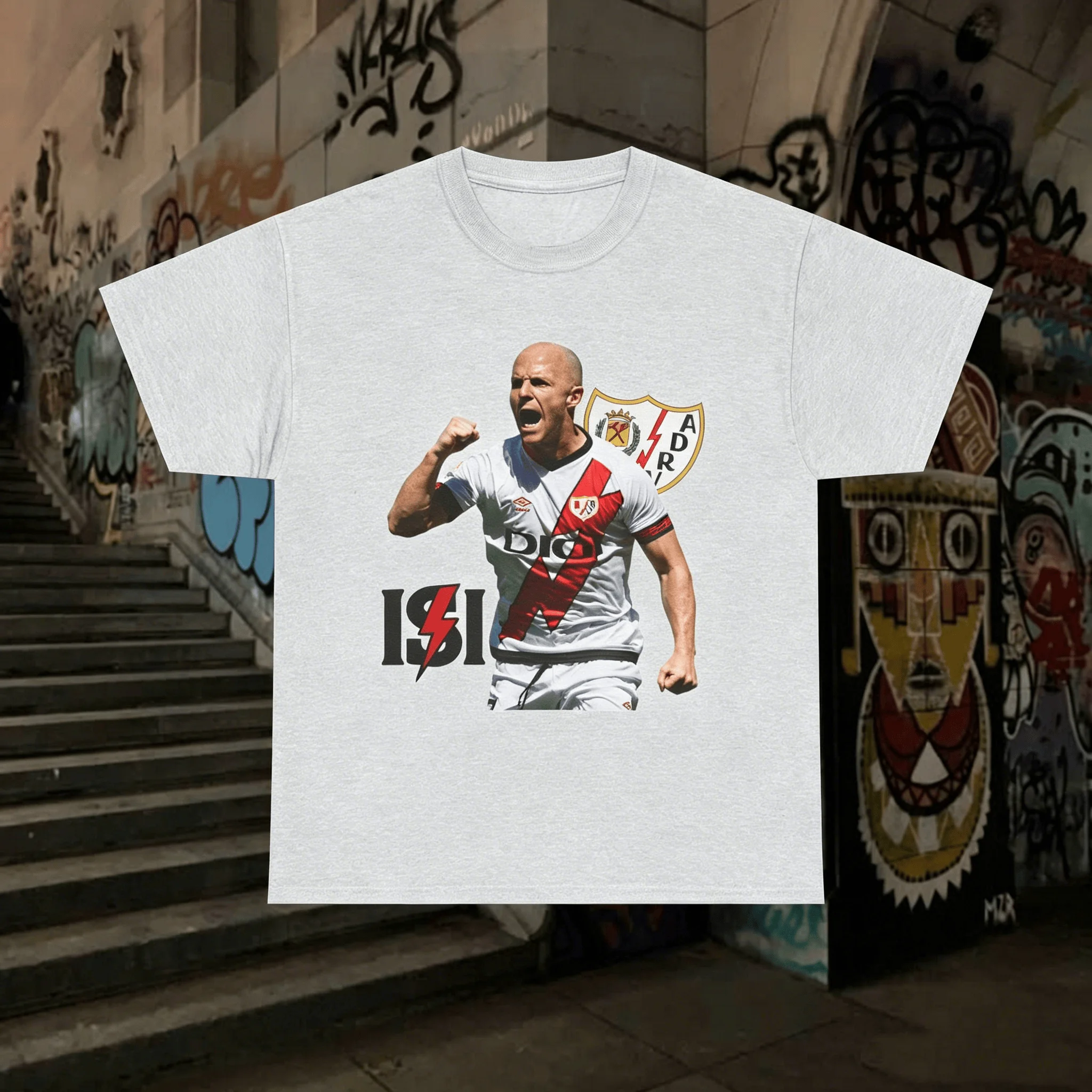 Camiseta de Algodón Oversize Y2K de Moda Urbana para Hombre y Mujer, Nueva Colección Verano 2026, Rayo Vallecano James Rodríguez Falcoo Strip River Plate