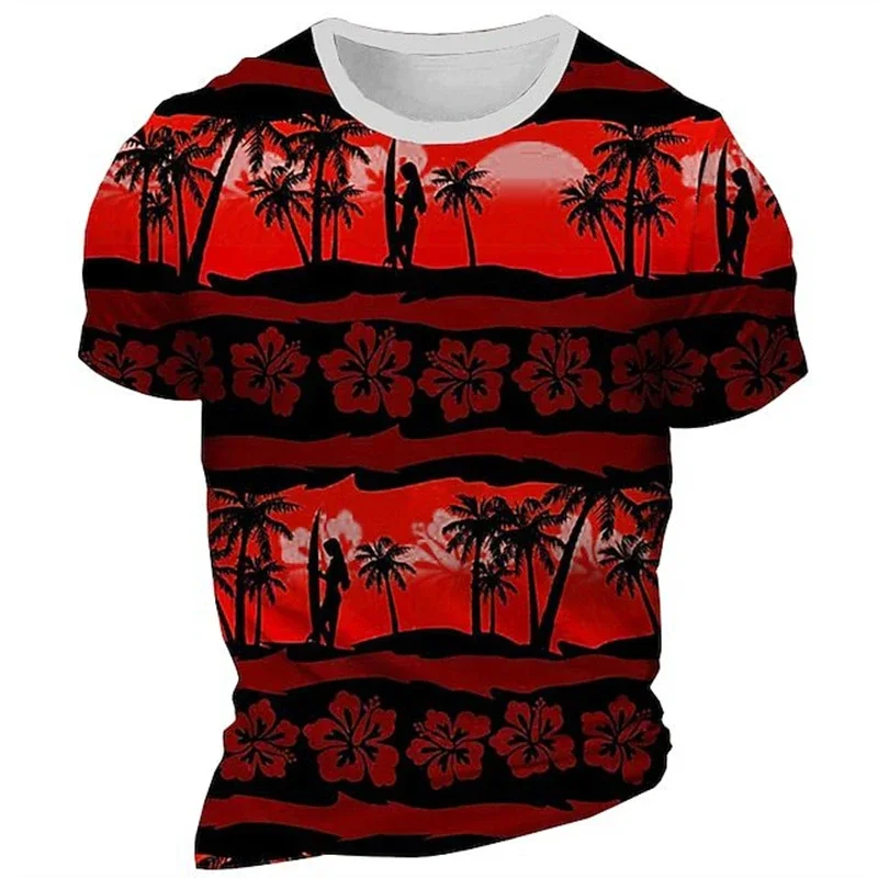 Men's Green Chevron Mountain Print T Shirt Casual Crew Neck Short Sleeve Tees Minimalist Geometric Tops for Outdoor Streetwear