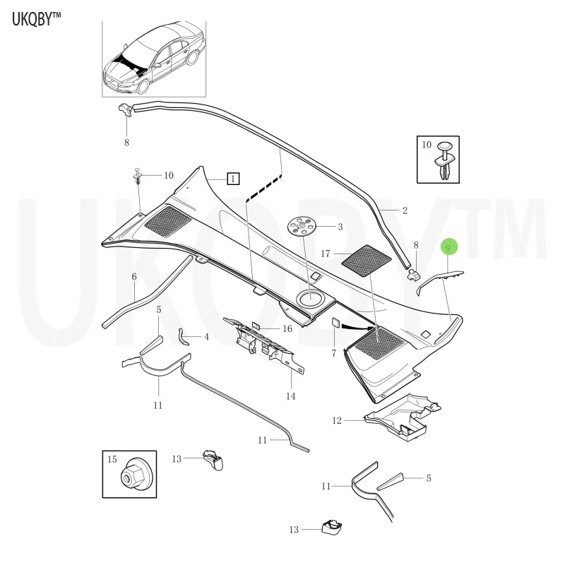 Sealing cover clip sealing kit drainage device 31218596 cover, left