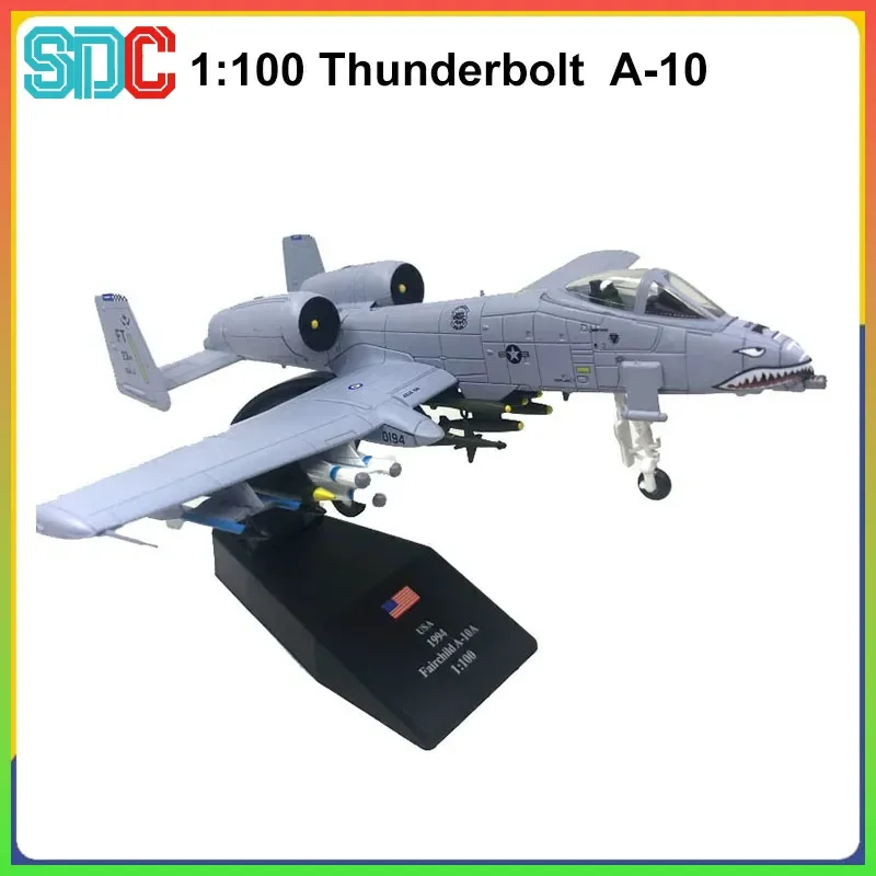 

Литая под давлением модель штурмовика Thunderbolt из сплава в масштабе 1:100-истребитель Great Shark Mouth A-10, коллекционная игрушка для взрослых