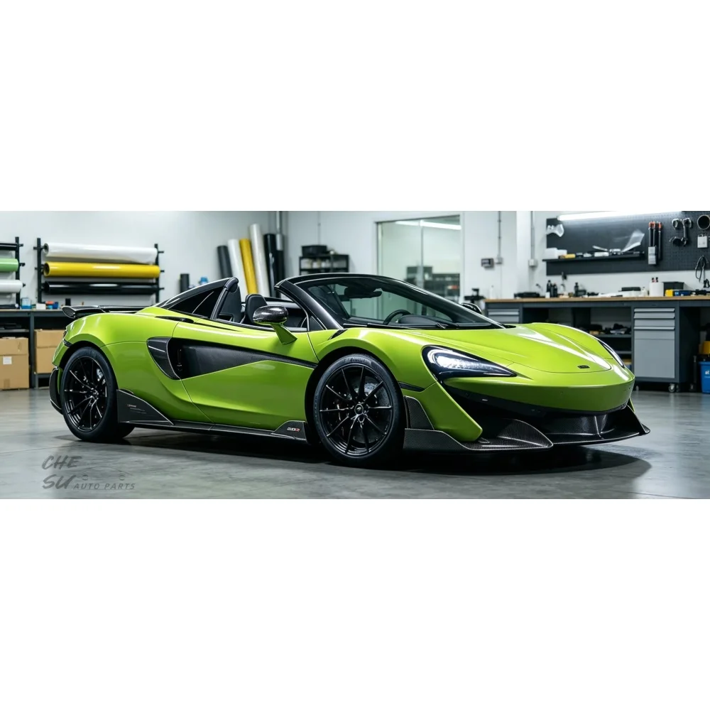 Speed 600LT Style Dry Carbon Fiber Front and Rear Bumper, Rear Wing Body Kit for McLaren 540c 570s Convertible