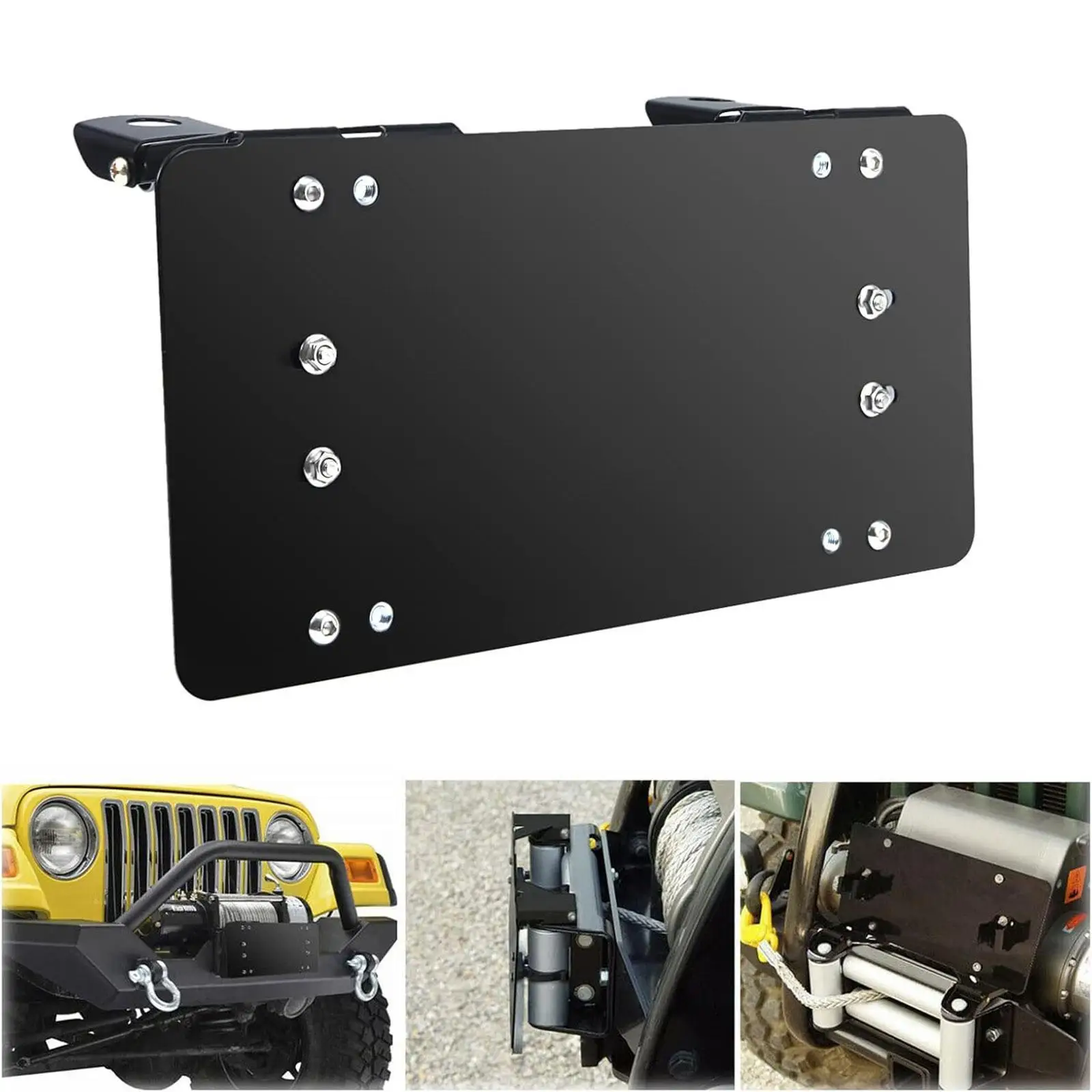 License Plate Mount Flip up for Winch Roller Fairlead Replace Parts