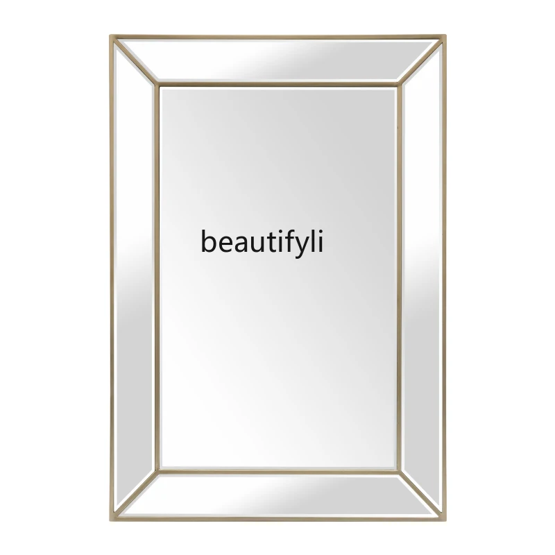 French anti-fog mirror bathroom mirror retro light luxury wall-mounted decorative mirror