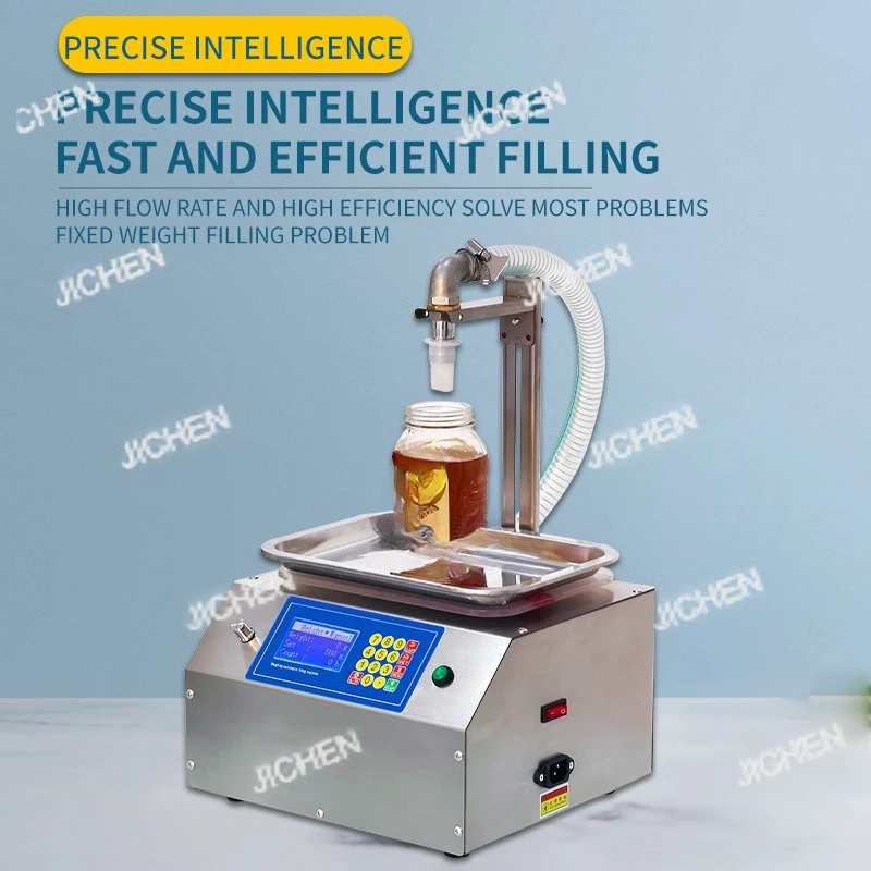 [Versión en inglés L15] Máquina de llenado de miel líquida pegajosa, pasta de tahini de pasta de pera de otoño cuantitativa de pesaje pequeño