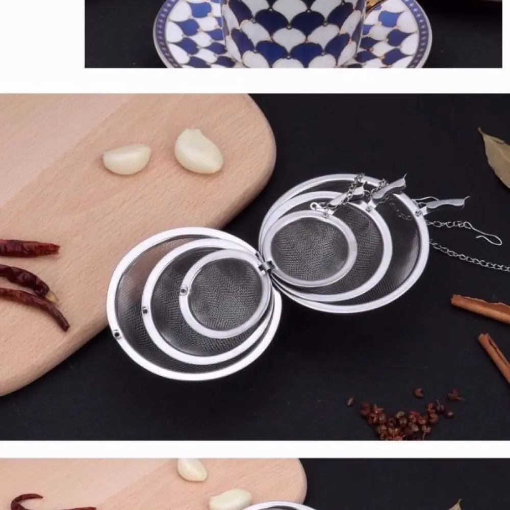 Portable 304 Stainless Steel Seasoning Mesh Ball Infuser Filter For Soup Stew Meat Herb Tea Brewing Kitchen Tool