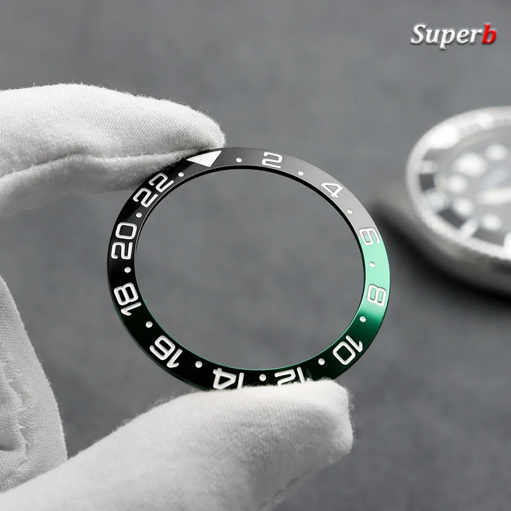 1 PCS Bezel Insert Slope 38mm*30.7mm High quality Diving Ceramic/Aluminum for NH35 NH34 NH36 GMT Automatic Movement Watch Bezel