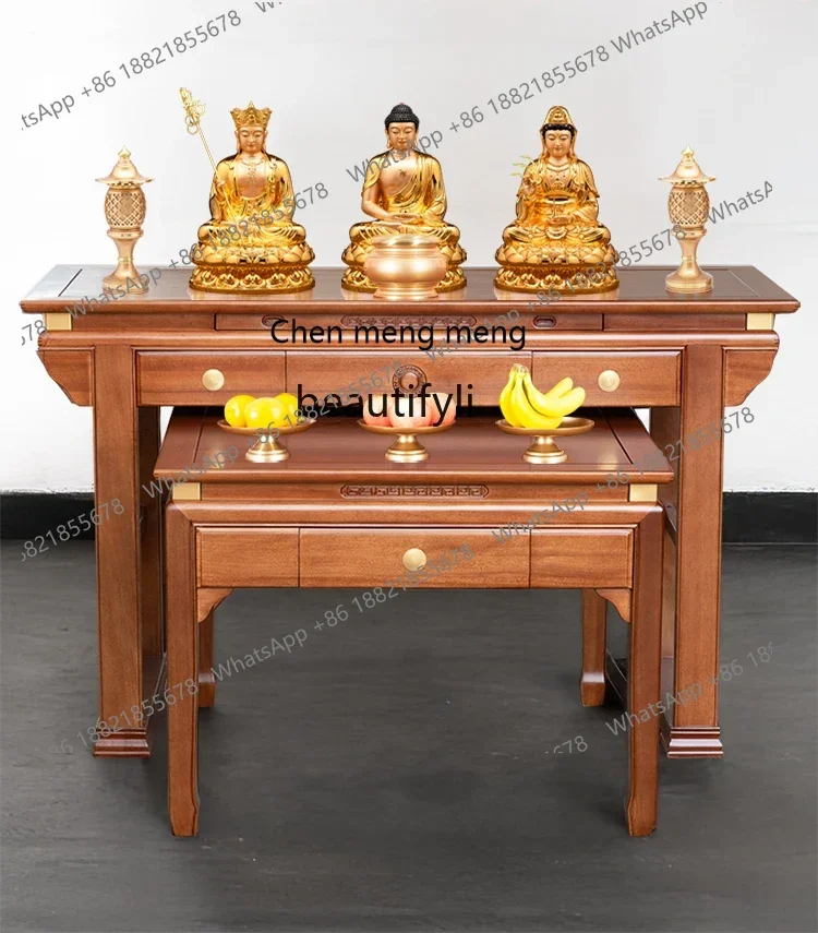 X  R Solid wood offering table Household Guanyin Buddha table Offering shrine Buddhist hall Guan Gong table R