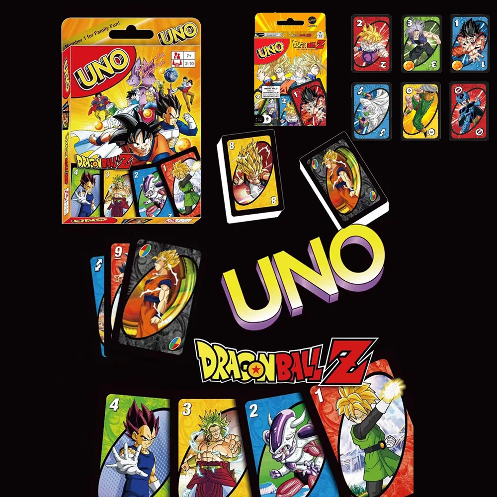 New Dragon Ball Uno No mercy Game Board Hello Kitty Games UNO Cards Table Family Party Entertainment Toys Kid Birthday Christmas