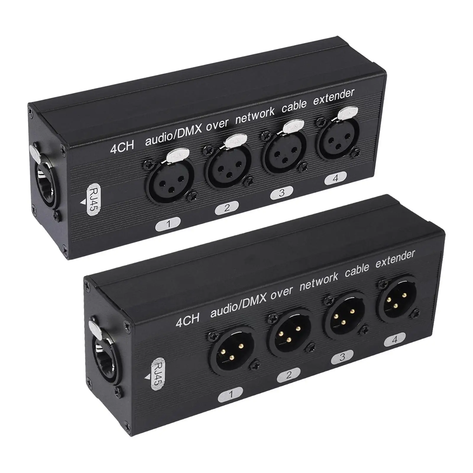 4 Channel 3 Pin Multi Network Cable Breakout Sturdy Lightweight Male and Female to for Studio Recording Stage Lighting Home