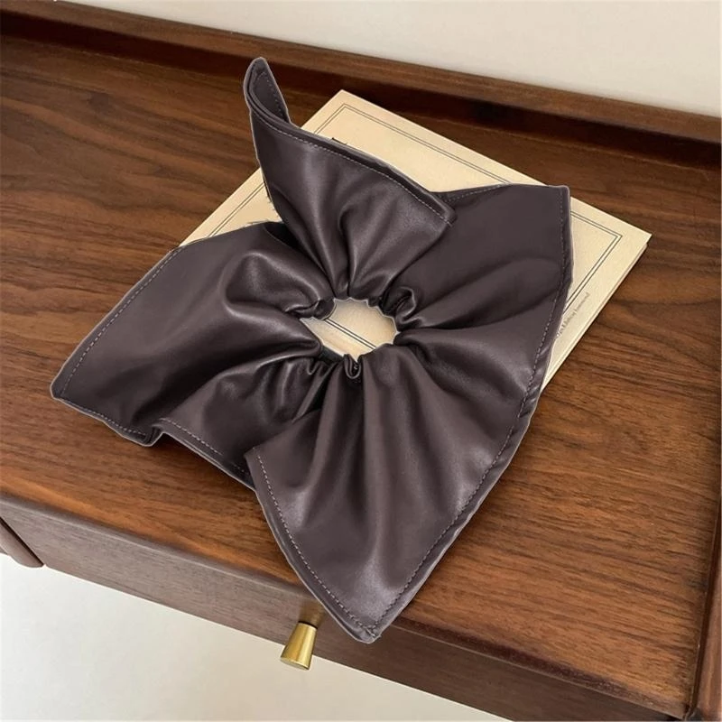 Q39C scrunchies pu pu lustrous للشباب البالغين المراهقين الأزياء حبل حبل الحبل حامل الشعر hairtie لأي ملابس لحفل الشعر decors