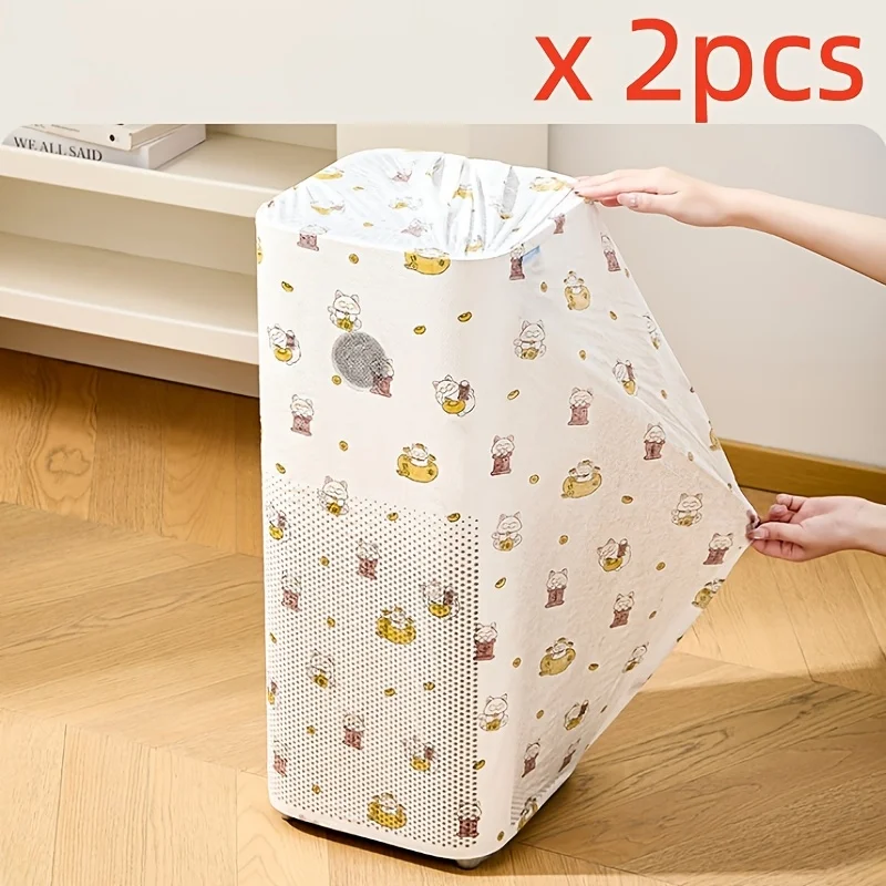2pcs Multifunctional Disposable Dust Cover Luggage Air Conditioning Dustproof Cover Cartoon Pattern Home Fan Appliances Protect