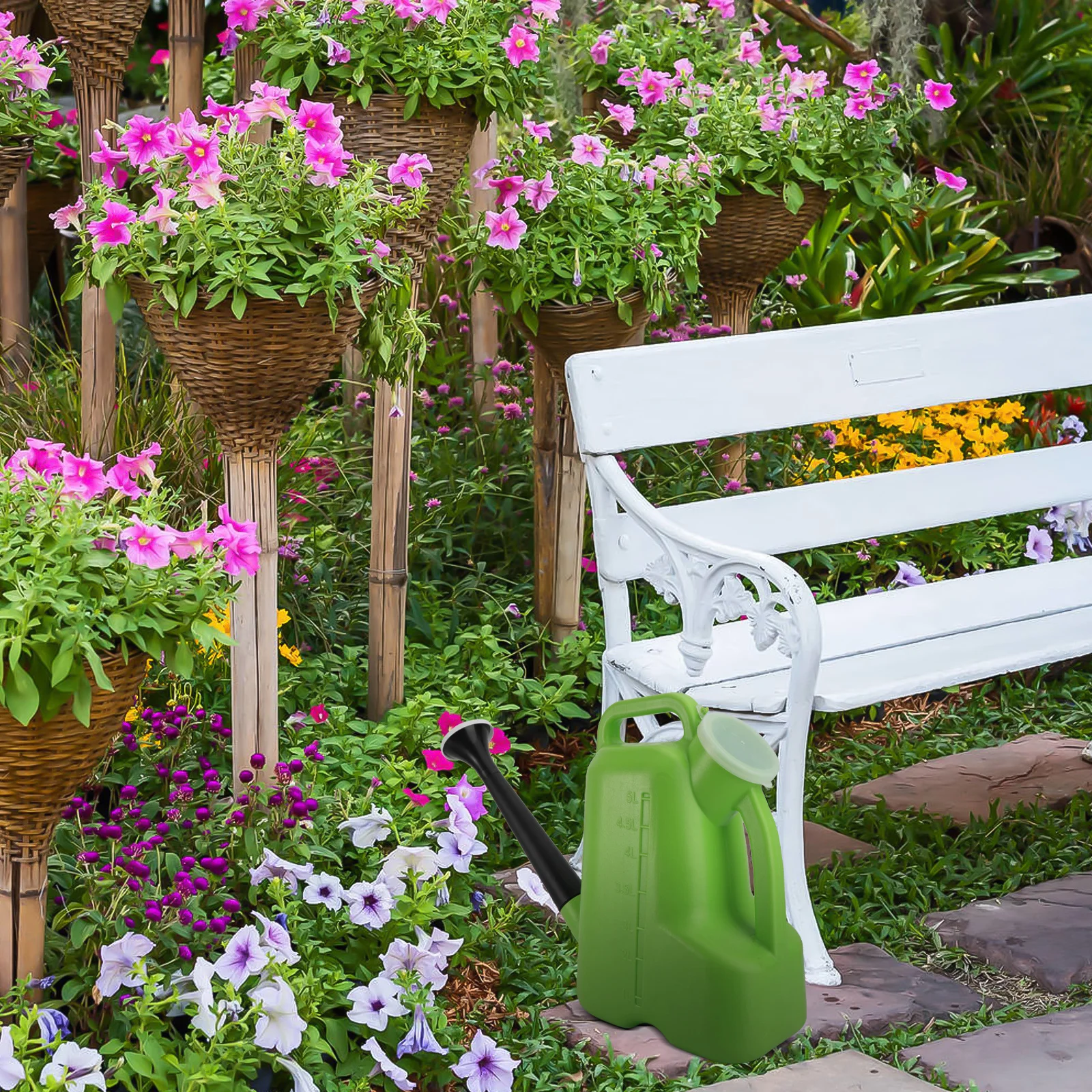 

1pc Plastic Watering Can Long Spout Large Capacity Durable Indoor Outdoor Flower Pot Vase Simple Design