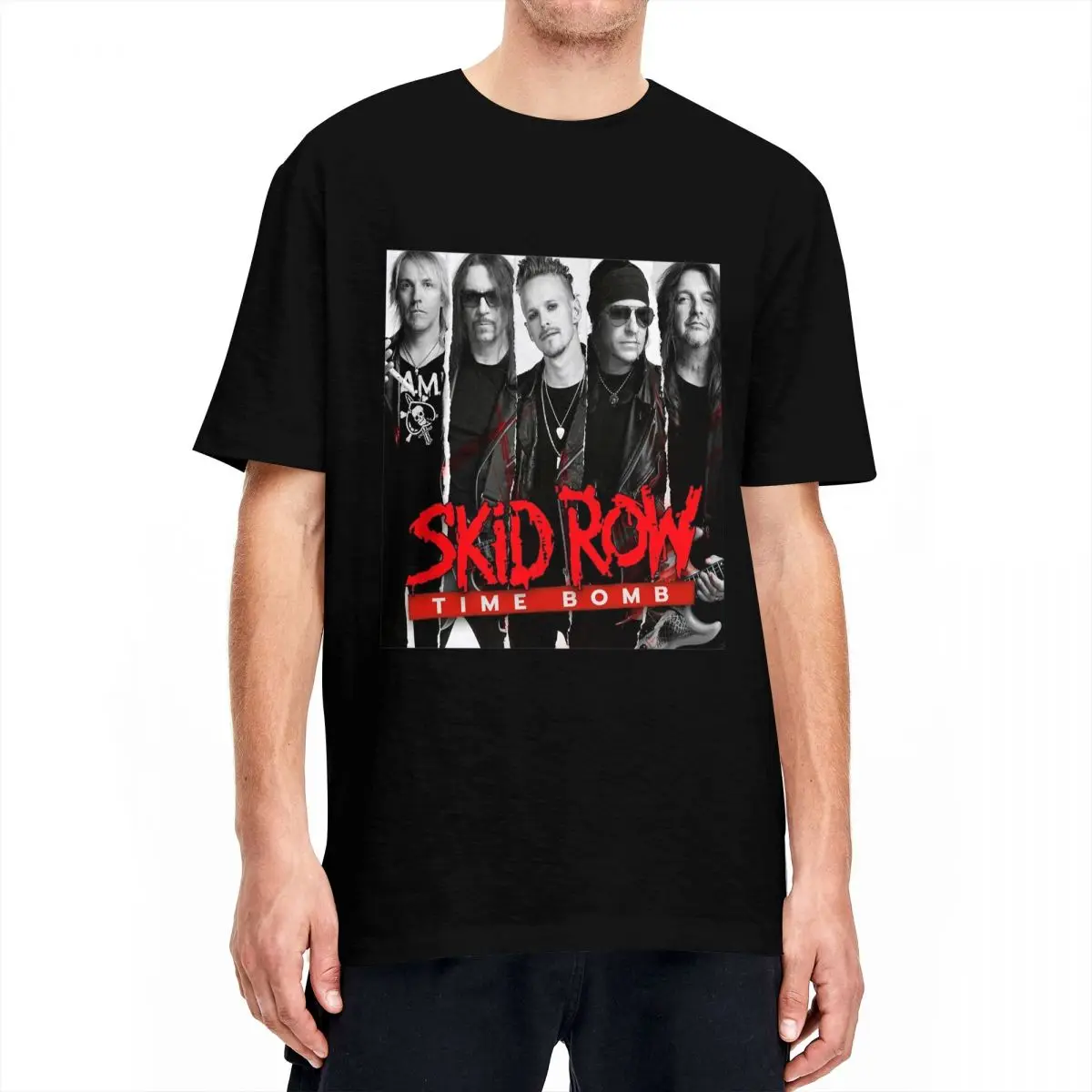 Skid Row Heavy Meta Band Time Bomb T Shirt Unisex Cotton Clothing Hip Hop Round Neck Short Sleeve