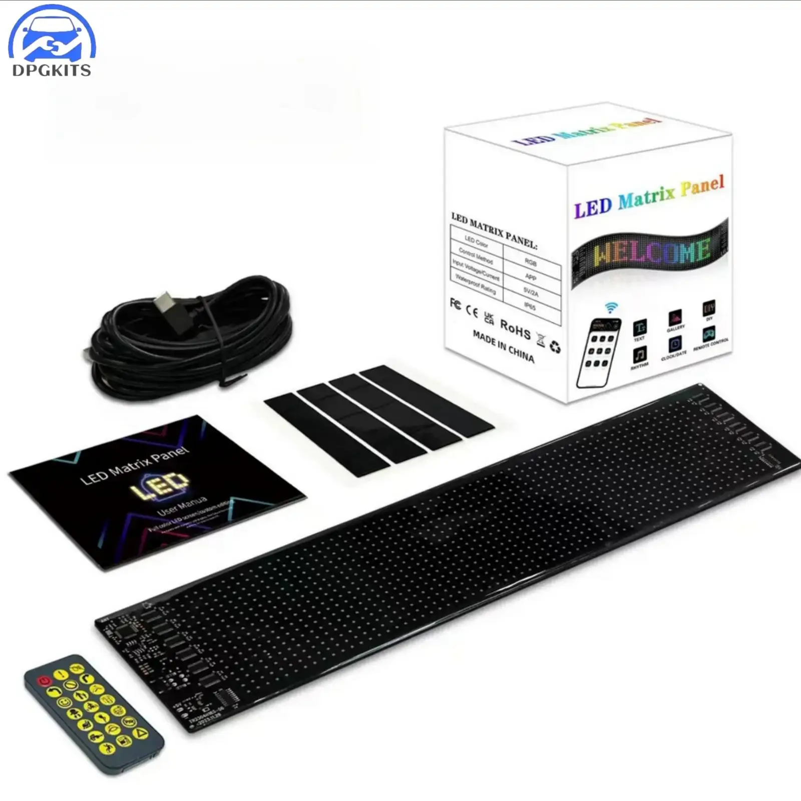 DPGKITS 1pc LED Car Display Screen Truck Light Board Flexible Car DIY Pixel Screen 16 * 96 Pixels For Car Accessories Wholesale