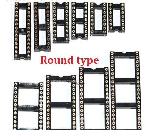 10PCSIc Sockets 8pin/14Pin/16pin/18pin/20pin/24pin/28pin/32pin/40pin Adaptor Solder type/round 8P 2.54mm Ic Socket 8 PIN Dip