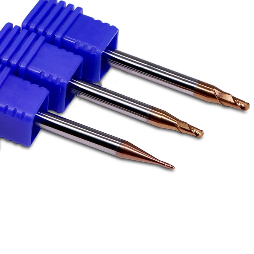HMX-2BS-R1.25 ZCC.CT HMX-2BS Two edge straight shank Micro diameter ball end mill D2.50R1.25*4*3.7*50 2F Ball Nose End Mills