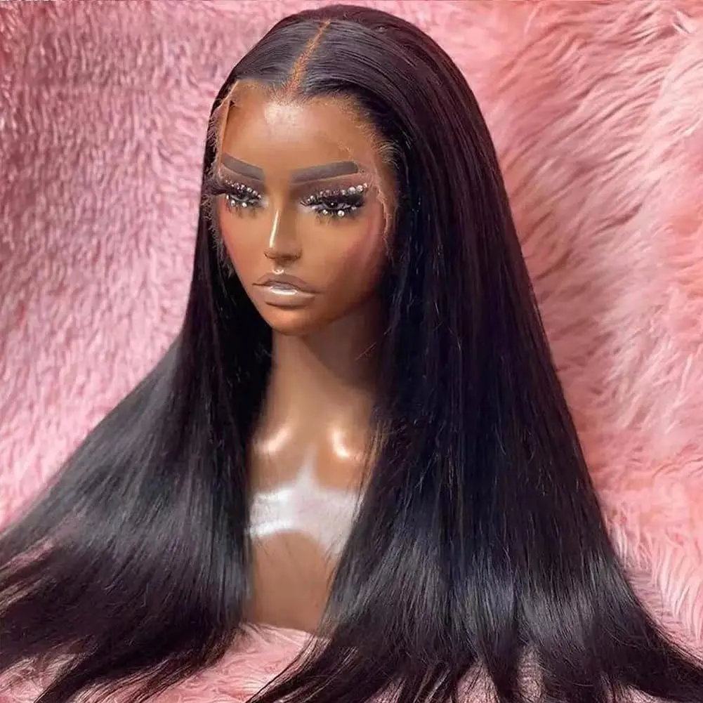 العظام مستقيم HD شفافة 250% الكثافة 13x4 ترقية الدانتيل الجبهة شعر الإنسان غلويليس شعر مستعار خاص مخصص أفقي البرازيلي #1