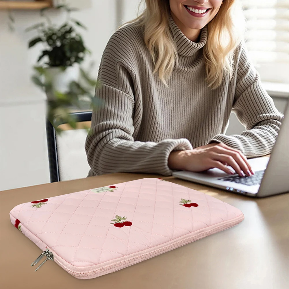 Stickerei-Tablet-Hülle für iPad Xiaomi HuaWei Pad 5/6 Pro, 9-11 Zoll rosa Kirschblüten-Tablet-Hülle für Reisen und Schule