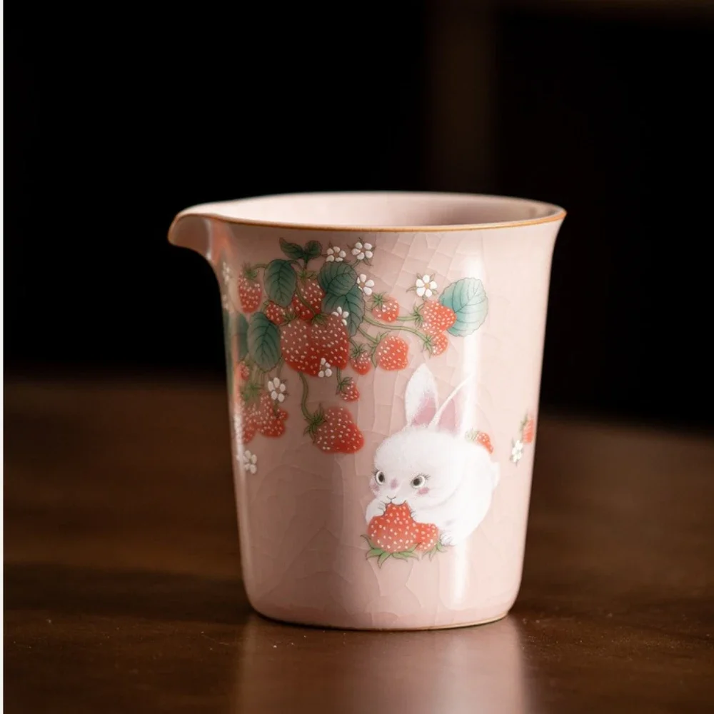 Imitation Song Powder Ru Kiln Fair Cup Household Open Film Can Be Raised Retro Tea Dispenser Uniform Cup Kung Fu TeaSet Tea Sea