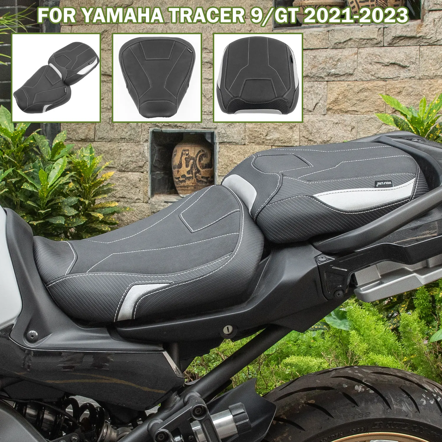 

Motorcycle Front or Rear Seat for Yamaha Tracer 9/GT 2021 2022 2023 2024 Rear Passenger Cushion Pad for Tracer 9Accessories