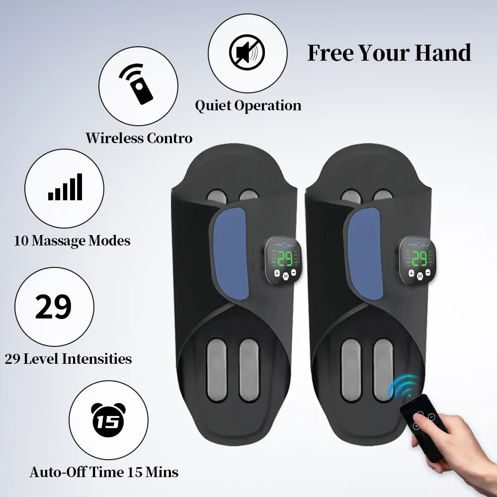 Ems Portable Foot Massage Instrument Micro Current Therapy Slippers Charging Mat for Relaxation