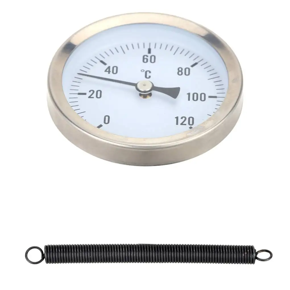 Heating Hot Water Pipe 120º Stainless Steel Thermometer High-precision Waterproof 63mm Dial Temp Gauge Easy Installation