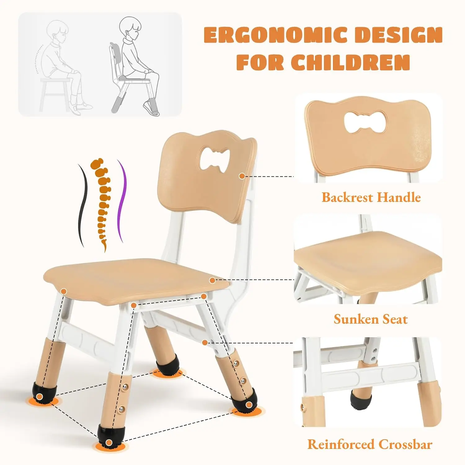Kids Table and 6 Chairs Set, Height Adjustable Graffiti Desk, Preschool Activity Art Craft Table, for Daycare, Customized
